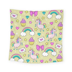 Cute Unicorn Pattern Square Tapestry (small) by Valentinaart