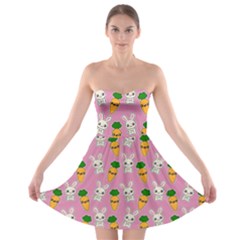 Easter Kawaii Pattern Strapless Bra Top Dress by Valentinaart