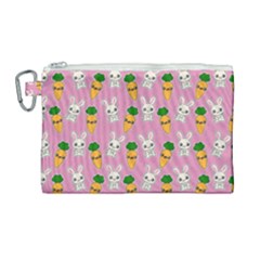 Easter Kawaii Pattern Canvas Cosmetic Bag (large) by Valentinaart