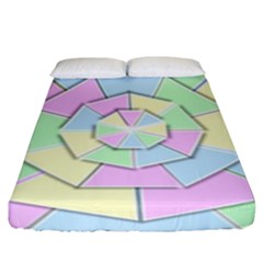 Color Wheel 3d Pastels Pale Pink Fitted Sheet (king Size) by Nexatart