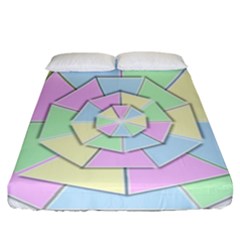 Color Wheel 3d Pastels Pale Pink Fitted Sheet (california King Size) by Nexatart