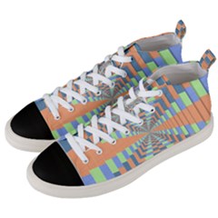 Fabric 3d Color Blocking Depth Men s Mid-top Canvas Sneakers by Nexatart