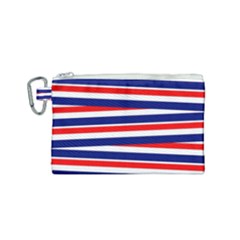 Red White Blue Patriotic Ribbons Canvas Cosmetic Bag (small) by Nexatart