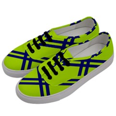 Stripes Angular Diagonal Lime Green Men s Classic Low Top Sneakers by Nexatart