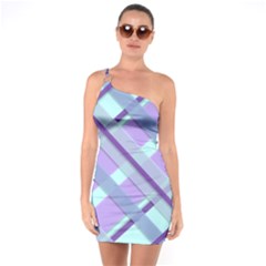 Diagonal Plaid Gingham Stripes One Soulder Bodycon Dress by Nexatart