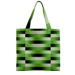 Pinstripes Green Shapes Shades Zipper Grocery Tote Bag by Nexatart