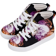 Awesome Eagle With Flowers Kid s Hi-top Skate Sneakers by FantasyWorld7