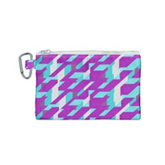 Fabric Textile Texture Purple Aqua Canvas Cosmetic Bag (small) by Nexatart