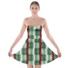 Fabric Textile Texture Green White Strapless Bra Top Dress by Nexatart