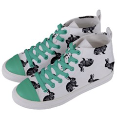 Rabbit Pattern Women s Mid-top Canvas Sneakers by Valentinaart