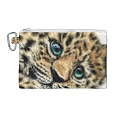 Jaguar Cub Canvas Cosmetic Bag (large) by ArtByThree