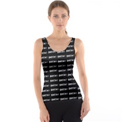 Bored Comic Style Word Pattern Tank Top by dflcprints