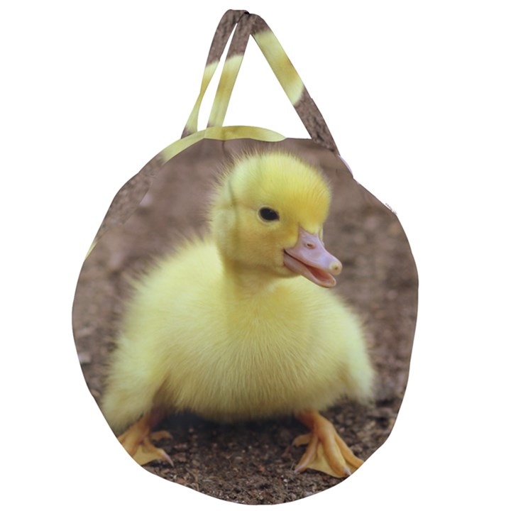 Duckling Birds Yellow Fluffy Giant Round Zipper Tote