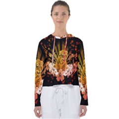 Cute Little Tiger With Flowers Women s Slouchy Sweat by FantasyWorld7