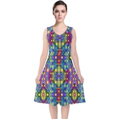 Artwork By Patrick-pattern-23 V-neck Midi Sleeveless Dress  by ArtworkByPatrick