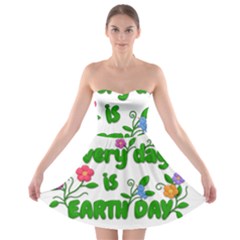 Earth Day Strapless Bra Top Dress by Valentinaart