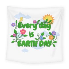Earth Day Square Tapestry (large) by Valentinaart