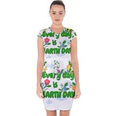 Earth Day Capsleeve Drawstring Dress  by Valentinaart