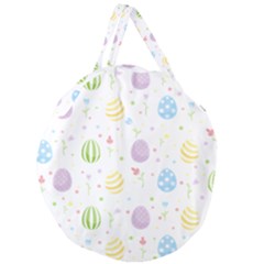 Easter Pattern Giant Round Zipper Tote by Valentinaart