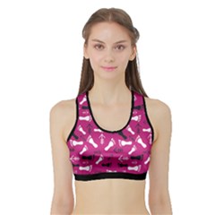 Hot Pink Sports Bra With Border
