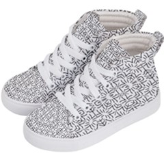 Black And White Ethnic Geometric Pattern Kid s Hi-top Skate Sneakers by dflcprints