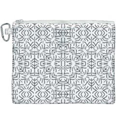 Black And White Ethnic Geometric Pattern Canvas Cosmetic Bag (xxxl) by dflcprints