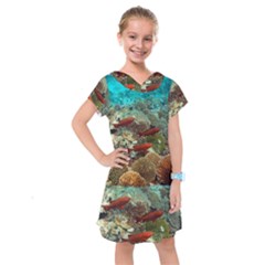 Coral Garden 1 Kids  Drop Waist Dress by trendistuff
