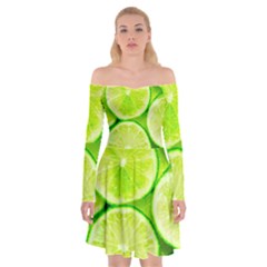 Limes 3 Off Shoulder Skater Dress by trendistuff