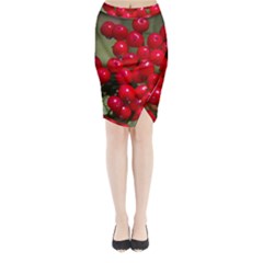 Red Berries 2 Midi Wrap Pencil Skirt by trendistuff