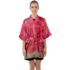 Watermelon 1 Quarter Sleeve Kimono Robe by trendistuff
