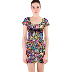 Artwork By Patrick-colorful-8 Short Sleeve Bodycon Dress by ArtworkByPatrick