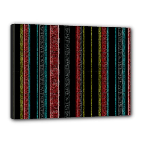 Multicolored Dark Stripes Pattern Canvas 16  X 12  by dflcprints