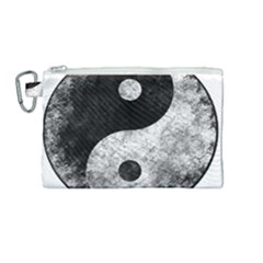 Grunge Yin Yang Canvas Cosmetic Bag (medium) by Valentinaart