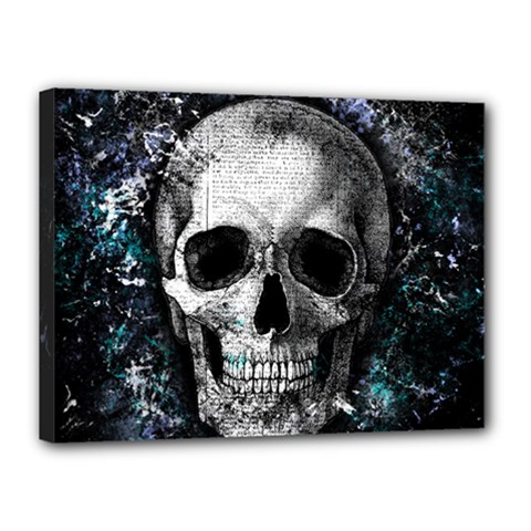 Skull Canvas 16  X 12  by Valentinaart