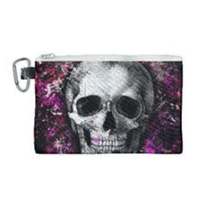 Skull Canvas Cosmetic Bag (medium) by Valentinaart