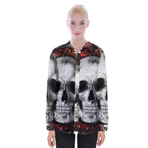 Skull Womens Long Sleeve Shirt by Valentinaart
