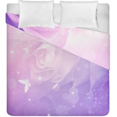 Beautiful Rose, Soft Violet Colors Duvet Cover Double Side (king Size) by FantasyWorld7