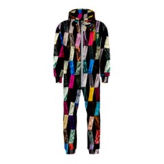 Abstract Multicolor Cubes 3d Quilt Fabric Hooded Jumpsuit (kids) by Sapixe