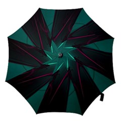 Abstract Green Purple Hook Handle Umbrellas (large)