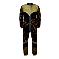Abstract Steampunk Textures Golden Onepiece Jumpsuit (kids) by Sapixe