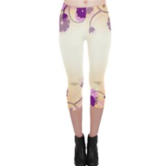 Background Floral Background Capri Leggings  by Sapixe