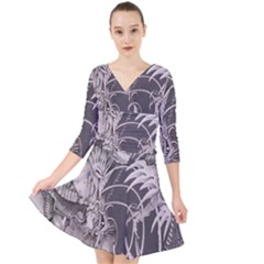 Chinese Dragon Tattoo Quarter Sleeve Front Wrap Dress by Sapixe