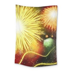 Celebration Colorful Fireworks Beautiful Small Tapestry by Sapixe