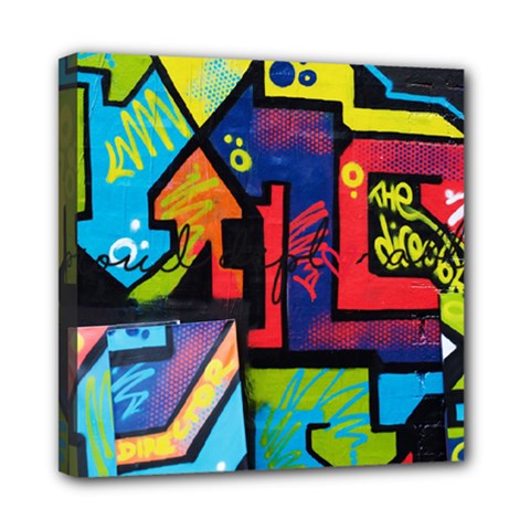 Urban Graffiti Movie Theme Productor Colorful Abstract Arrows Mini Canvas 8  X 8  by genx