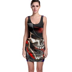 Confederate Flag Usa America United States Csa Civil War Rebel Dixie Military Poster Skull Bodycon Dress by Sapixe