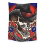 Confederate Flag Usa America United States Csa Civil War Rebel Dixie Military Poster Skull Medium Tapestry