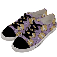 Dog Pattern Men s Low Top Canvas Sneakers by Sapixe