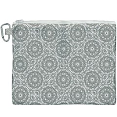 Grey Ornate Decorative Pattern Canvas Cosmetic Bag (xxxl) by dflcprints
