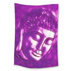 Purple Buddha Art Portrait Large Tapestry by yoursparklingshop