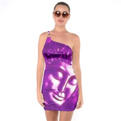 Purple Buddha Art Portrait One Soulder Bodycon Dress by yoursparklingshop
